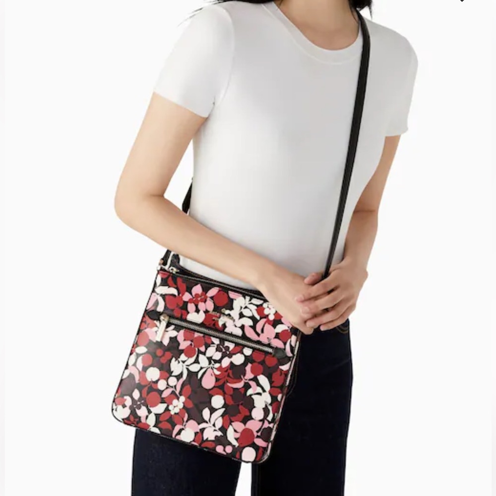 Kate Spade Sadie North South Crossbody Bag  Multi Colors Cherry Bears